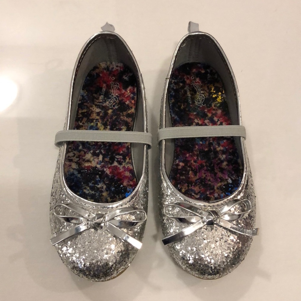 Girls silver sparkly shoes
